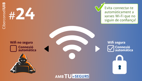 #24. Evita connectar-te automàticament a xarxes Wi-Fi que no siguin de confiança!